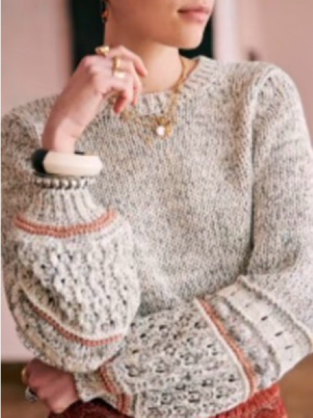 Sezane Pull Yvan in cream sz XS
